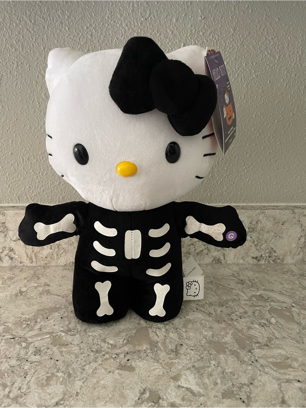 Sanrio Hello Kitty Black & White Skeleton Plush